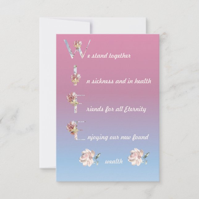 Echtgenote van unieke gedicht (Voorkant)