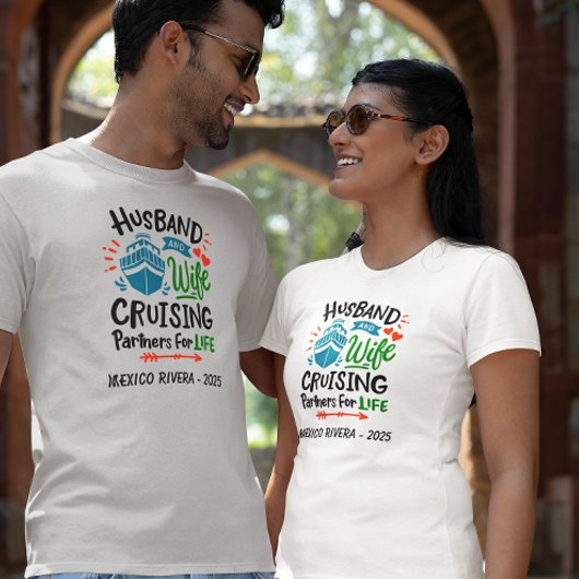 Echtgenote Vrouw Cruising Partners Honeymoon T-shirt