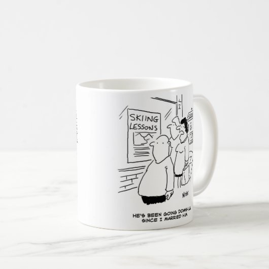 Echtgenote zegt dat de man in een bergafwaarts gaa koffiemok (Voorkant rechts)