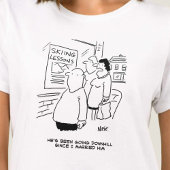 Echtgenote zegt dat de man in een bergafwaarts gaa t-shirt