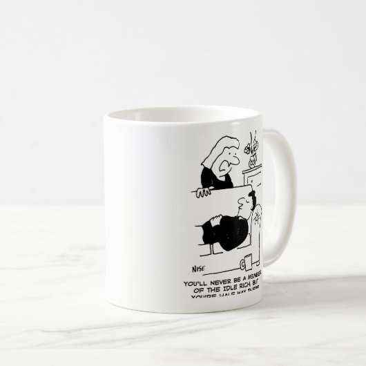 Echtgenote zegt dat hij nooit lid zal zijn van de  koffiemok (Voorkant rechts)