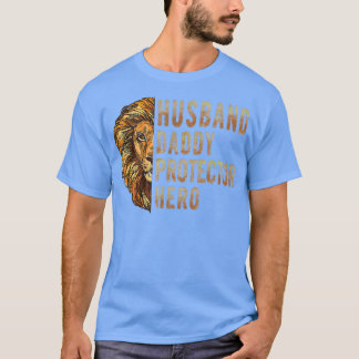 Echtgenvader Beschermer Hero Fathers Day Lion Pap T-shirt