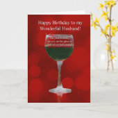 Echtgenwijnen Gedekte Happy Birthday Glass Red Win Kaart (Gele Bloem)