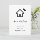 Echtgoed Architectuur Huis Icoon Afstuderen Save The Date (Staand voorkant)