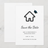 Echtgoed Architectuur Huis Icoon Afstuderen Save The Date (Voorkant / Achterkant)