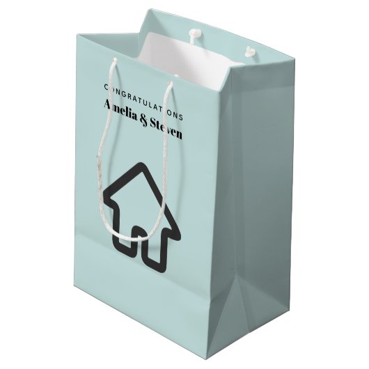 Echtgoed Architectuur Huis Icoon Eerste Huis Medium Cadeauzakje (Achterkant Gekanteld)