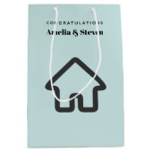 Echtgoed Architectuur Huis Icoon Eerste Huis Medium Cadeauzakje (Voorkant)