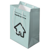 Echtgoed Architectuur Huis Icoon Eerste Huis Medium Cadeauzakje (Voorkant Gekanteld)