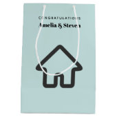 Echtgoed Architectuur Huis Icoon Eerste Huis Medium Cadeauzakje (Achterkant)