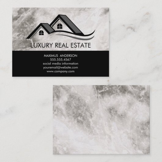 Echtgoed Dak Marble Visitekaartje (Voorkant / Achterkant)