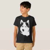 Echthandige T-Shirt Kind's 'Sled Dog Art'-Kinderen (Voorkant volledig)