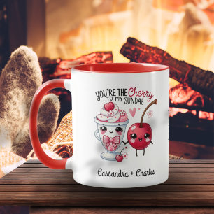 Echtpaar Gepersonaliseerd "Cherry to My Sundae" Mok