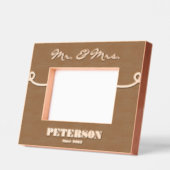 Echtpaar Mr & Mrs Gepersonaliseerde houten afbeeld Gegraveerde Lijstjes (Links)