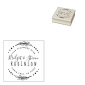 echtpaar | Teruggaveadres handgetekend script Rubberstempel (Gestempeld)