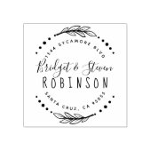 echtpaar | Teruggaveadres handgetekend script Rubberstempel (Afrduk)