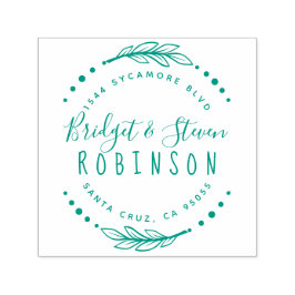 echtpaar | Teruggaveadres handgetekend script Zelfinktende Stempel