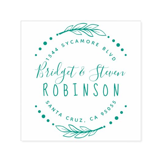 echtpaar | Teruggaveadres handgetekend script Zelfinktende Stempel (Design)