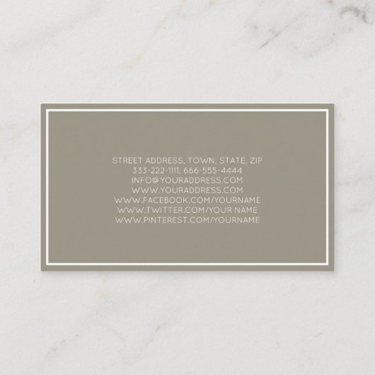 Echtpaar therapeut psycholoog Beige Gray Bordered Visitekaartje (Achterkant)