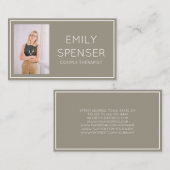 Echtpaar therapeut psycholoog Beige Gray Bordered Visitekaartje (Voorkant / Achterkant)