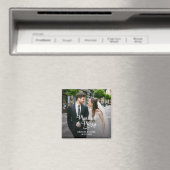 Echtpaar Vrolijk Pasgetrouwd Eerste Kerst Foto Magneet (Insitu (Vaatwasser))