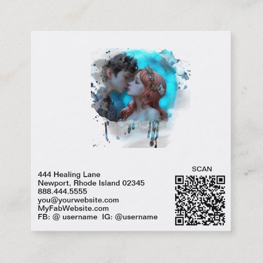 *~* echtparen counseling AP55 engelen QR Vierkante Visitekaartje (Achterkant)