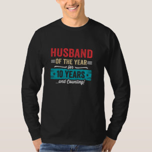 Echtparen Getrouwd 10 Jaar Man 10-jarig Huwelijks T-shirt