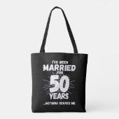 Echtparen Getrouwd 50 Jaar Grappig 50ste Verjaarda Tote Bag (Achterkant)
