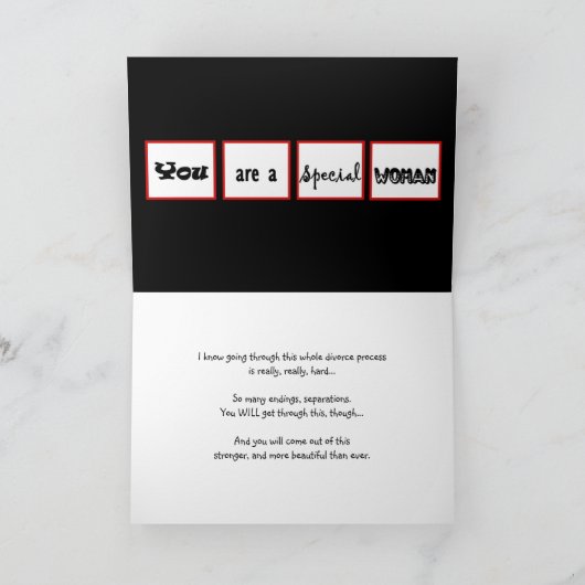 Echtscheiding Aanmoediging Je bent een van een vri Kaart (Binnen)