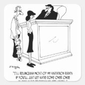 Echtscheiding Cartoon 6485 Vierkante Sticker (Voorkant)