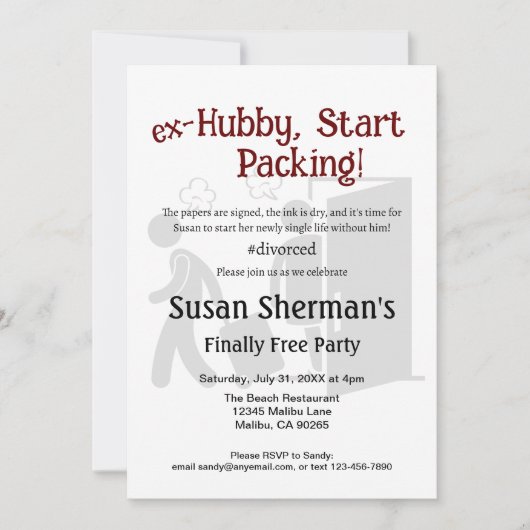 Echtscheiding Feest Viering Ex Hubby Start Verpakk Kaart (Voorkant)