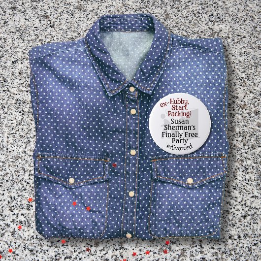 Echtscheiding Feest Viering Ex Hubby Start Verpakk Ronde Button 7,6 Cm