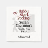 Echtscheiding Feest Viering Ex Hubby Start Verpakk Servet (Voorkant)