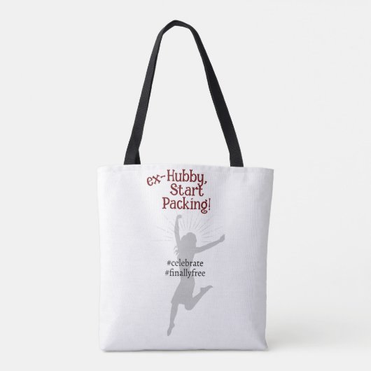 Echtscheiding Feest Viering Ex Hubby Start Verpakk Tote Bag (Achterkant)