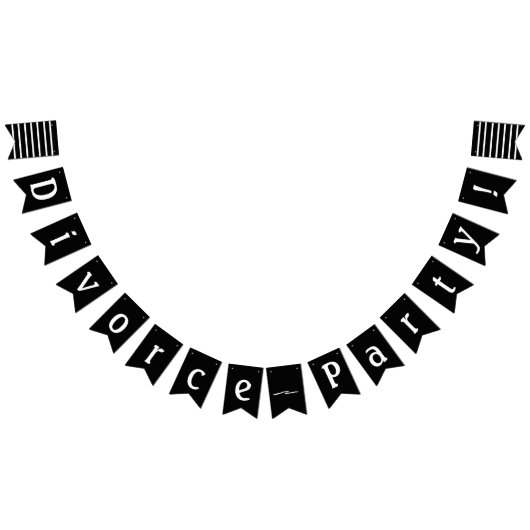 Echtscheiding Feest Viering Zwart Wit Vlaggetjes (Alle)