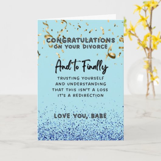 Echtscheiding Gefeliciteerd Kaart - Vertrouwen op  (Gele Bloem)