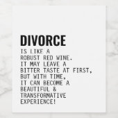Echtscheiding is net als Red Wine Funny Wine Label Wijn Etiket (Enkel label)