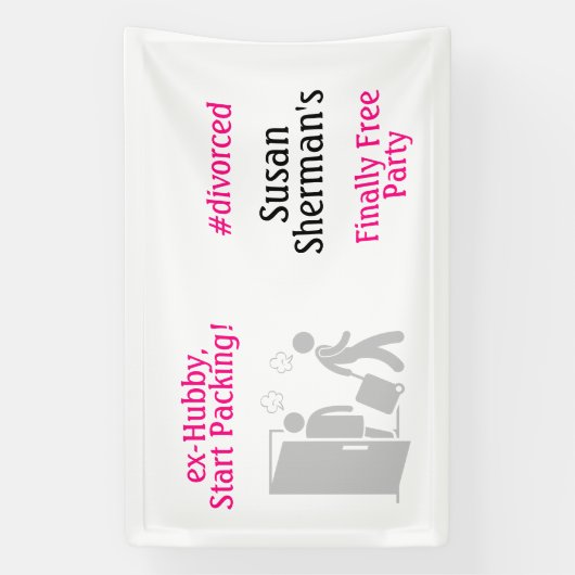 Echtscheiding Party Decor Eindelijk Gratis Grappig Spandoek (Verticaal)