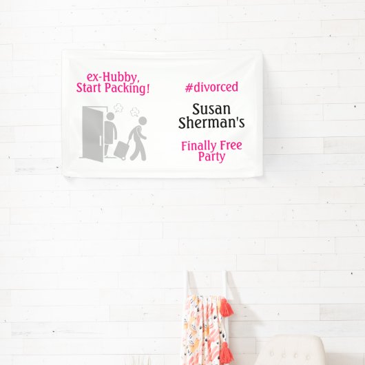 Echtscheiding Party Decor Eindelijk Gratis Grappig Spandoek (Insitu)