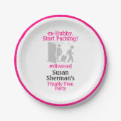 Echtscheiding Party Decor Roze Eindelijk Gratis Gr Papieren Bordje (Voorkant)