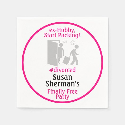 Echtscheiding Party Design Eindelijk Gratis Decor  Servet (Voorkant)