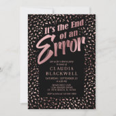 Echtscheiding Party Roos Gouden Confetti Kaart (Voorkant)