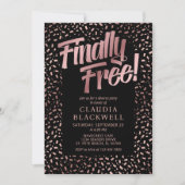 Echtscheiding Party Roos Gouden Confetti Kaart (Voorkant)