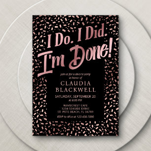 Echtscheiding Party Roos Gouden Confetti Kaart