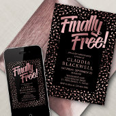 Echtscheiding Party Roos Gouden Confetti Kaart