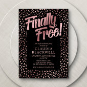 Echtscheiding Party Roos Gouden Confetti Kaart