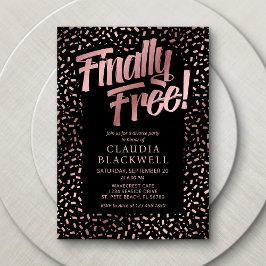 Echtscheiding Party Roos Gouden Confetti Kaart