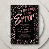 Echtscheiding Party Roos Gouden Confetti Kaart