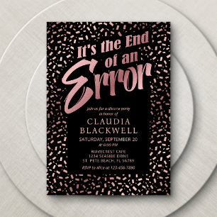 Echtscheiding Party Roos Gouden Confetti Kaart