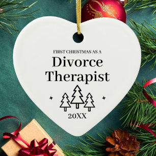 Echtscheiding Therapeut Nieuwe Baan Kerstmis Keramisch Ornament
