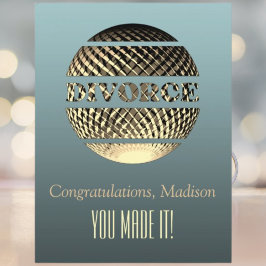 Echtscheiding wenskaart goud platina briefkaart